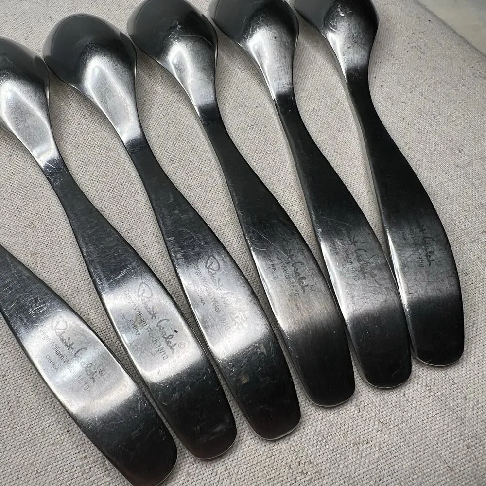 Robert Welch Linton Teaspoons Stainless Flatware Set 6 Spoons